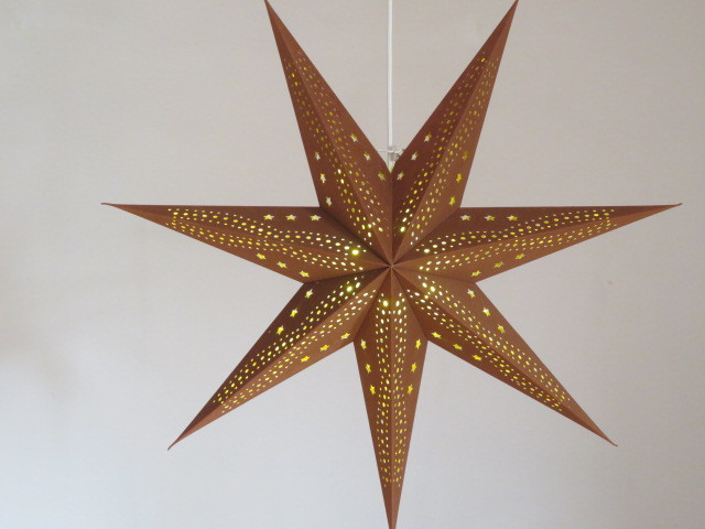 七角星灯罩 圣诞节酒吧吊顶装饰品 植绒系列烫金纸星星