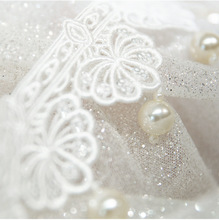 新款花边法式枫丹白露水溶珍珠蕾丝亮片百折褶木耳装饰品辅料批发