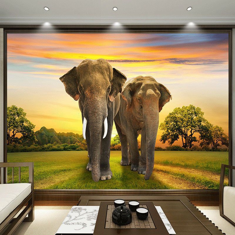 太平有象装饰画大象餐厅墙壁画镇宅大气客厅挂画大象吉祥镇宅dx3