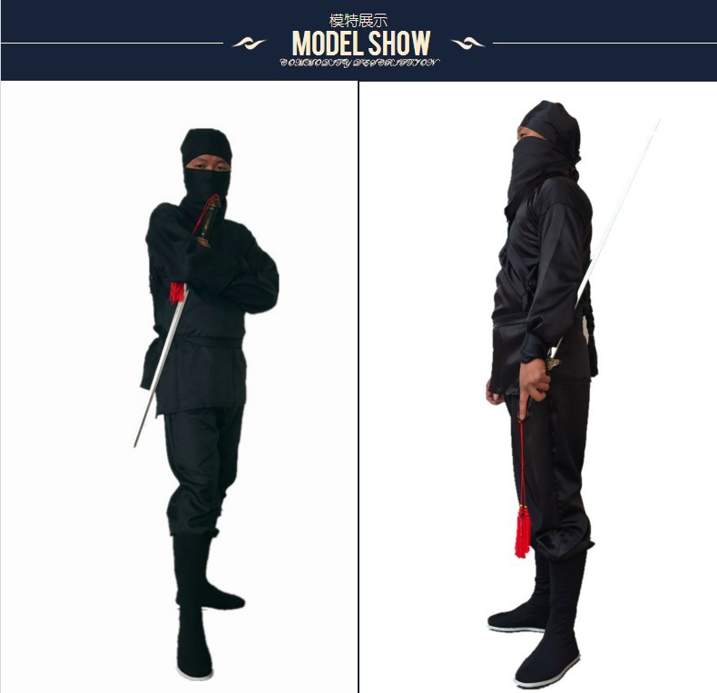 古装夜行衣蒙面服武侠盗贼土匪勇士刺客服忍者男女黑衣人演出服装