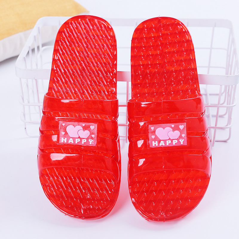 Festive Bright Red Wedding Shoes Bridal Wedding Crystal Open Finger Wedding Slippers Red Sandals Couple Men and Women Wholesale