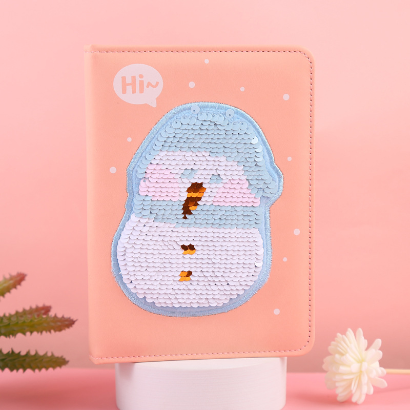 Spot Girl Internet Celebrity Notepad Student Portable Notepad Pull Pull La Le Dai Meng Four Seasons Sequins Pu Journal Book