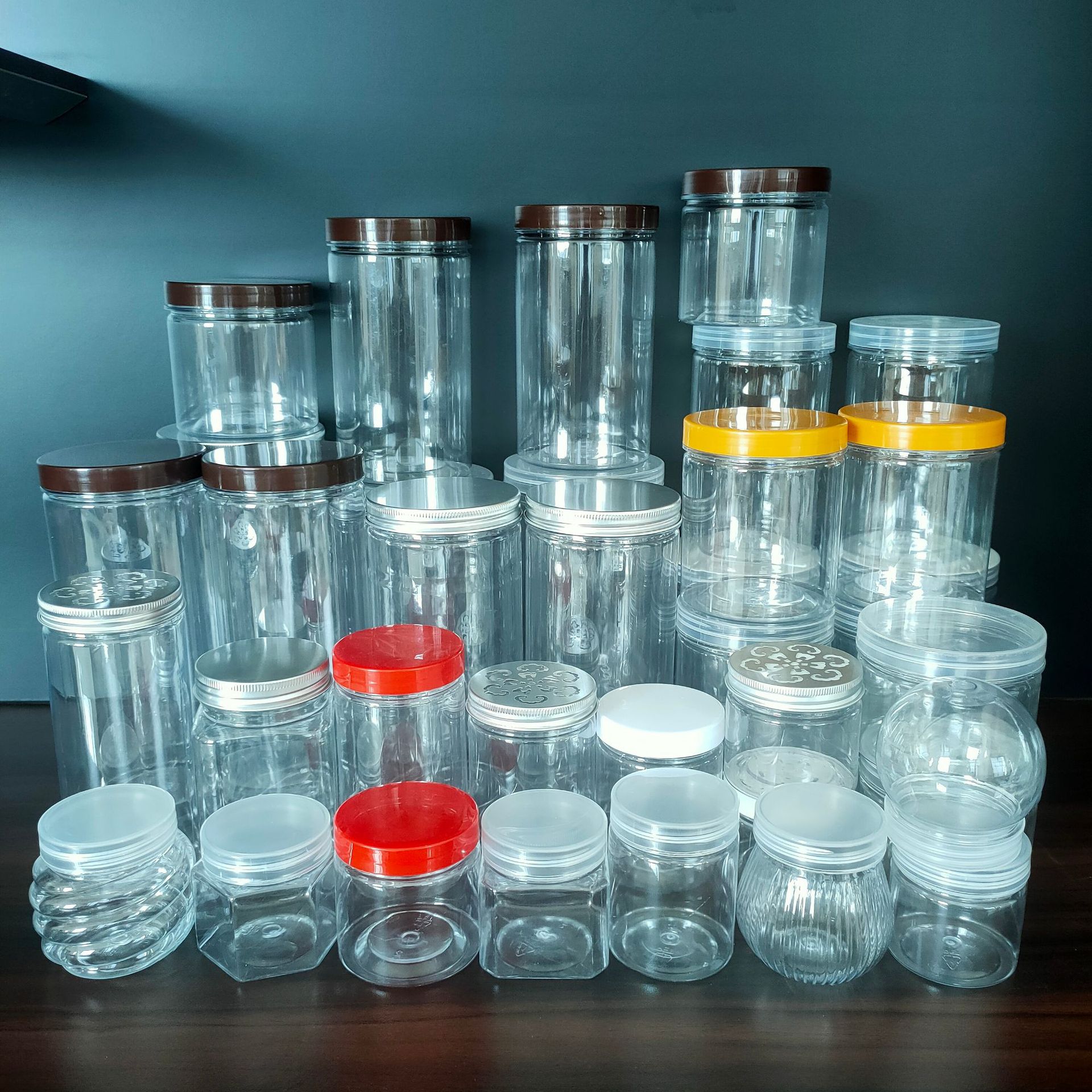 pet塑料罐子透明罐饼干桶零食糖果罐干果坚果塑料瓶 塑料罐