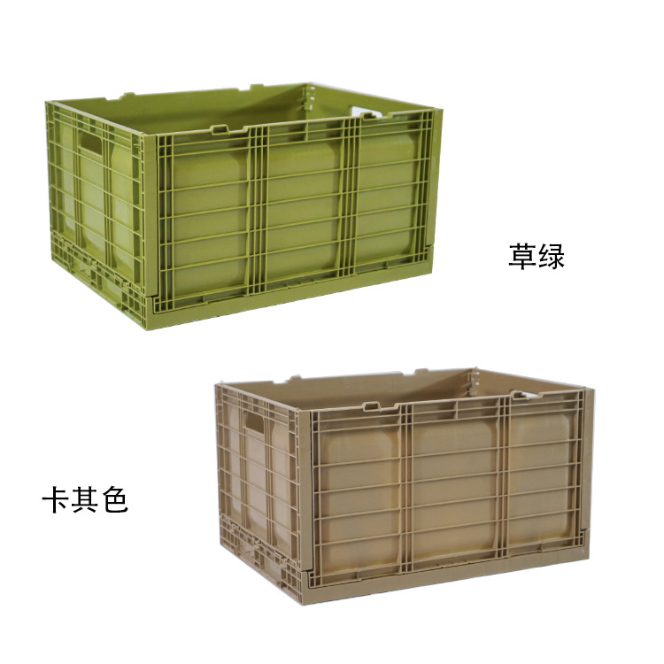 Factory Plastic Thickened with Lid Fruit Package Logistics Transportation Turnover Basket Supermarket Food Storage Folding Collection