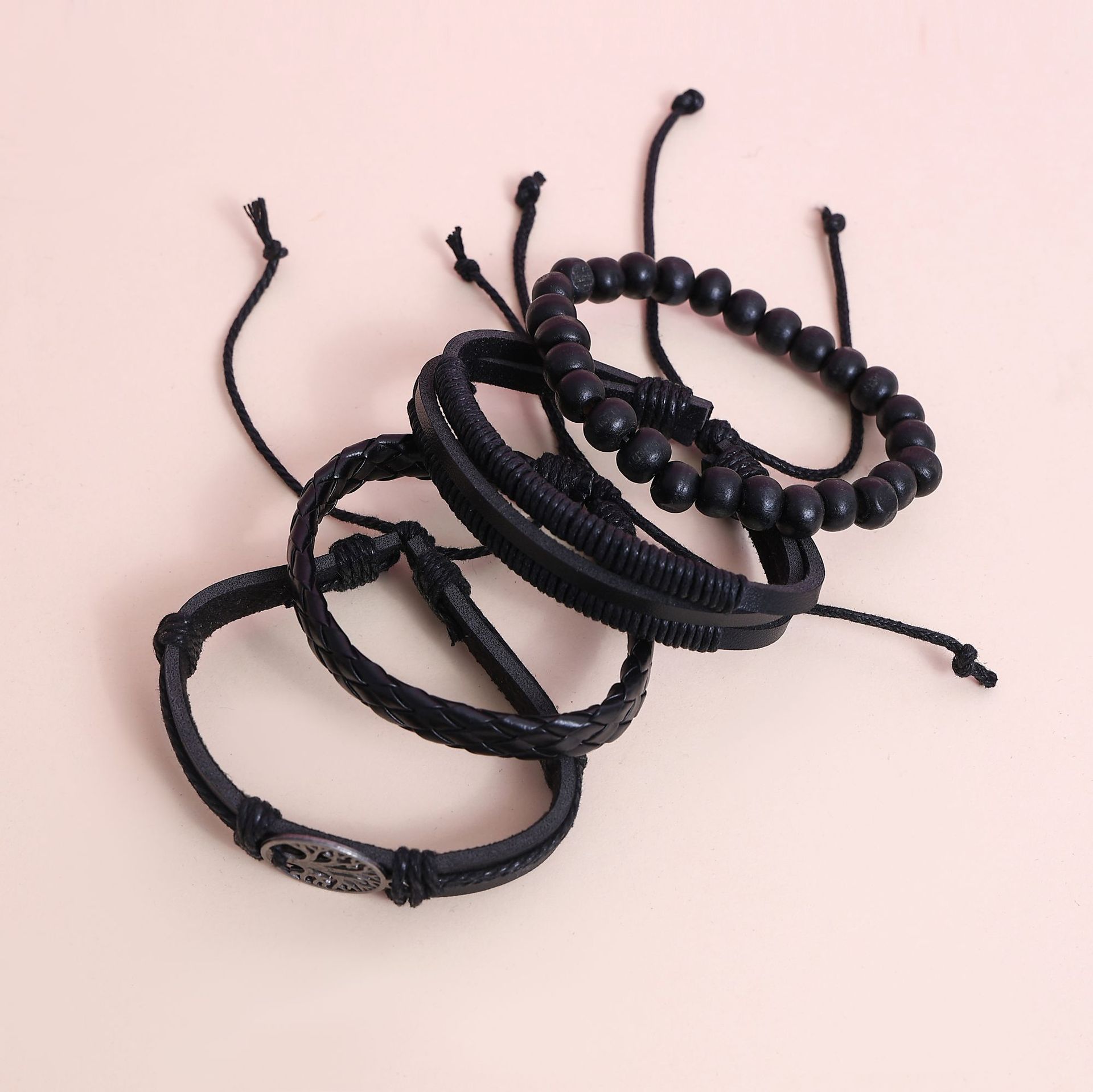 手工编织皮绳手链