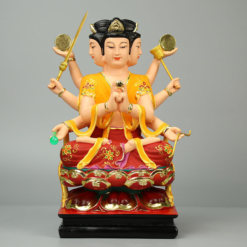 斗母元君神像斗姆元君像居家用供奉树脂道教斗姥摆件树脂彩绘佛像