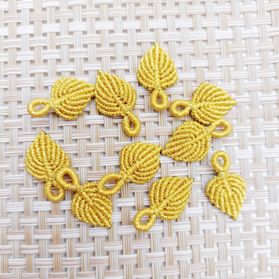 成品金叶子树叶手工编织编绳diy材料饰品手绳项链配件吊坠端午节