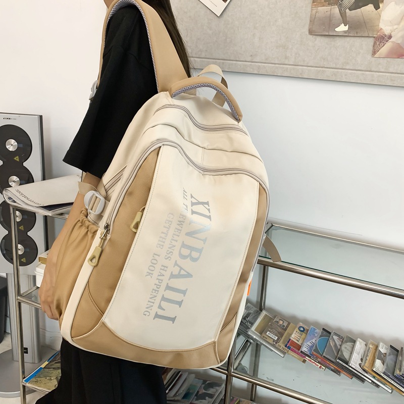 2023 New Student Backpack Korean Style Ins Schoolbag Lightweight and Large Capacity Simple All-Match Fashion Good-looking