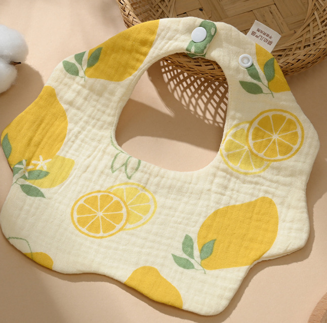 Petal Bib Baby Gauze Bibs Pure Cotton Class A Saliva Towel Baby Milk Spilt Prevent 360 Degrees Newborn Bib