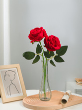保湿玫瑰仿真花束客厅卧室装饰品餐桌干花摆件婚庆假花插花瓶摆设