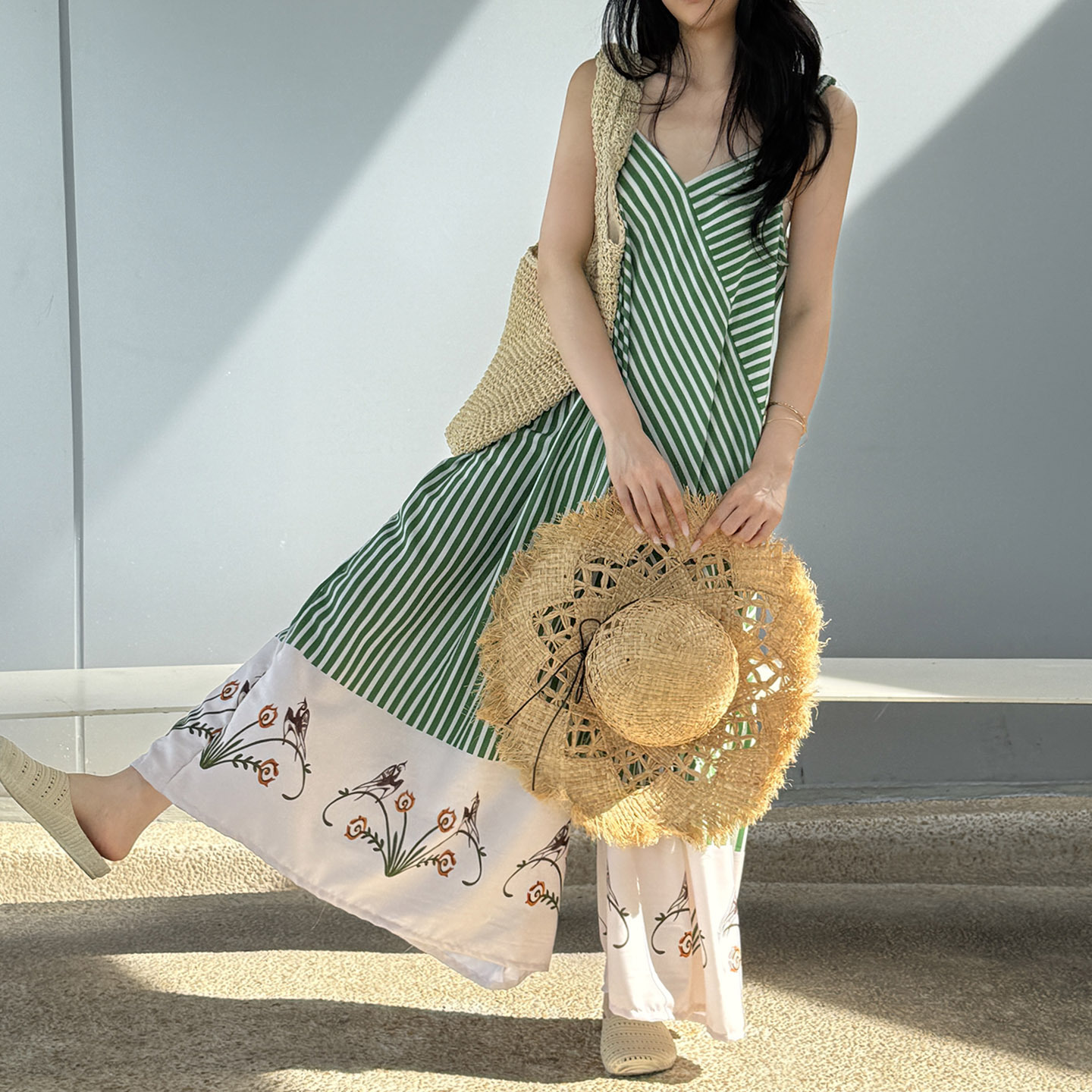 裙裤棉绸睡衣女春秋夏季薄款可外穿家居服人造棉度假风甜美沙滩裙