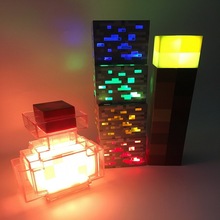Minecraft Torch我的世界游戏周边LED氛围夜灯火炬火把矿石变色瓶
