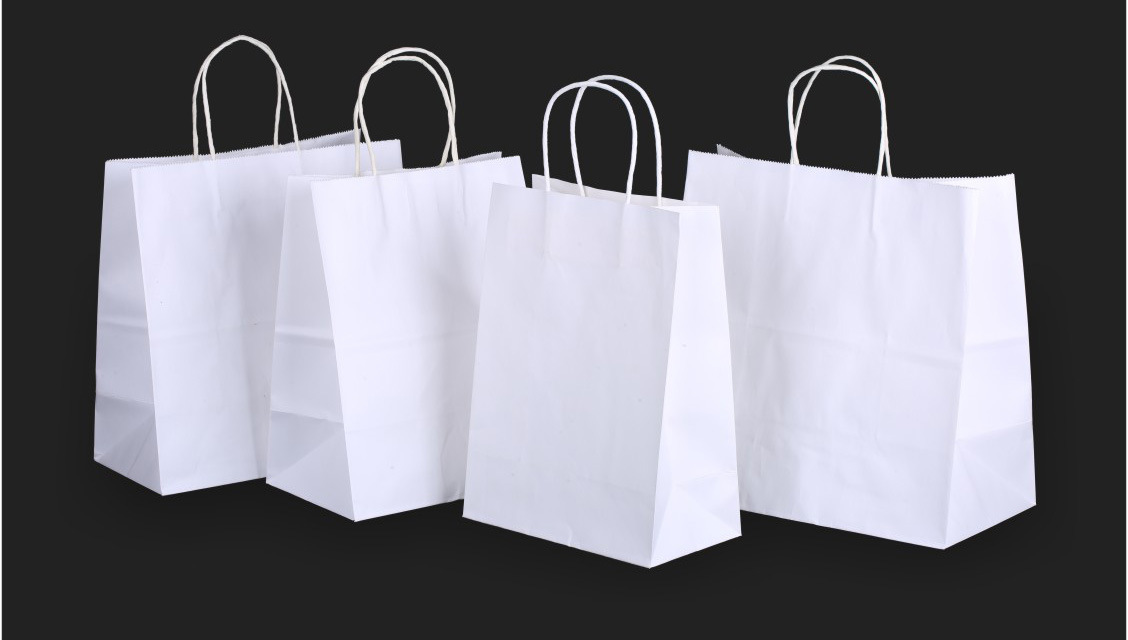 工厂直销现货加厚牛皮纸袋奶茶打包袋外卖手提纸袋白牛皮纸袋批发