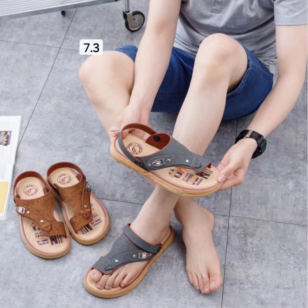 不包邮2024夏季新款人字拖男凉防滑韩版夹趾两穿沙滩男士凉鞋批发