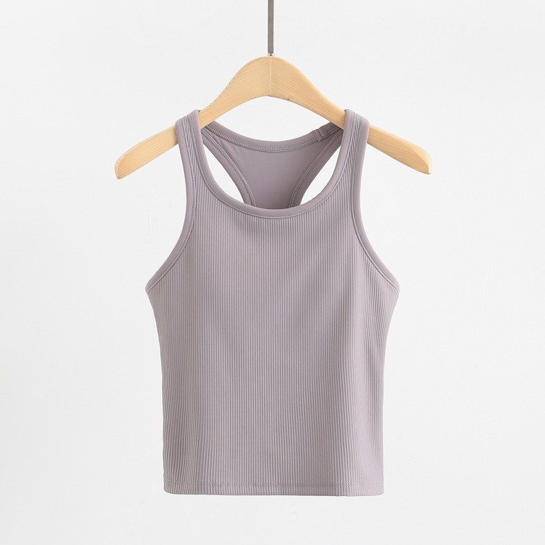 New Thread Ebb Female I-Shaped Slim-Fit Breathable Quick-Drying with Chest Pad Running Firm Abs Yoga Exercise Vest