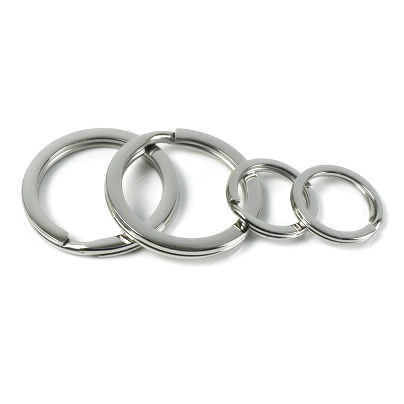 Large Quantity and Excellent Price 304 Stainless Steel Key Ring Flat Ring Keychain Accessories Hanging Ring Key Ring Wholesale