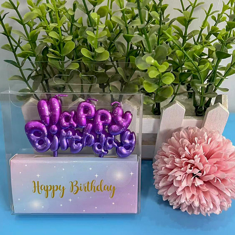 New Starry Sky Birthday Candle Gradient Mermaid Color Series Happy Cake Decoration Spanish Letter Candle