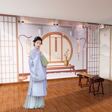 古典中式国粹古筝教室装饰壁纸古风背景琴行音乐工作室舞蹈室墙纸