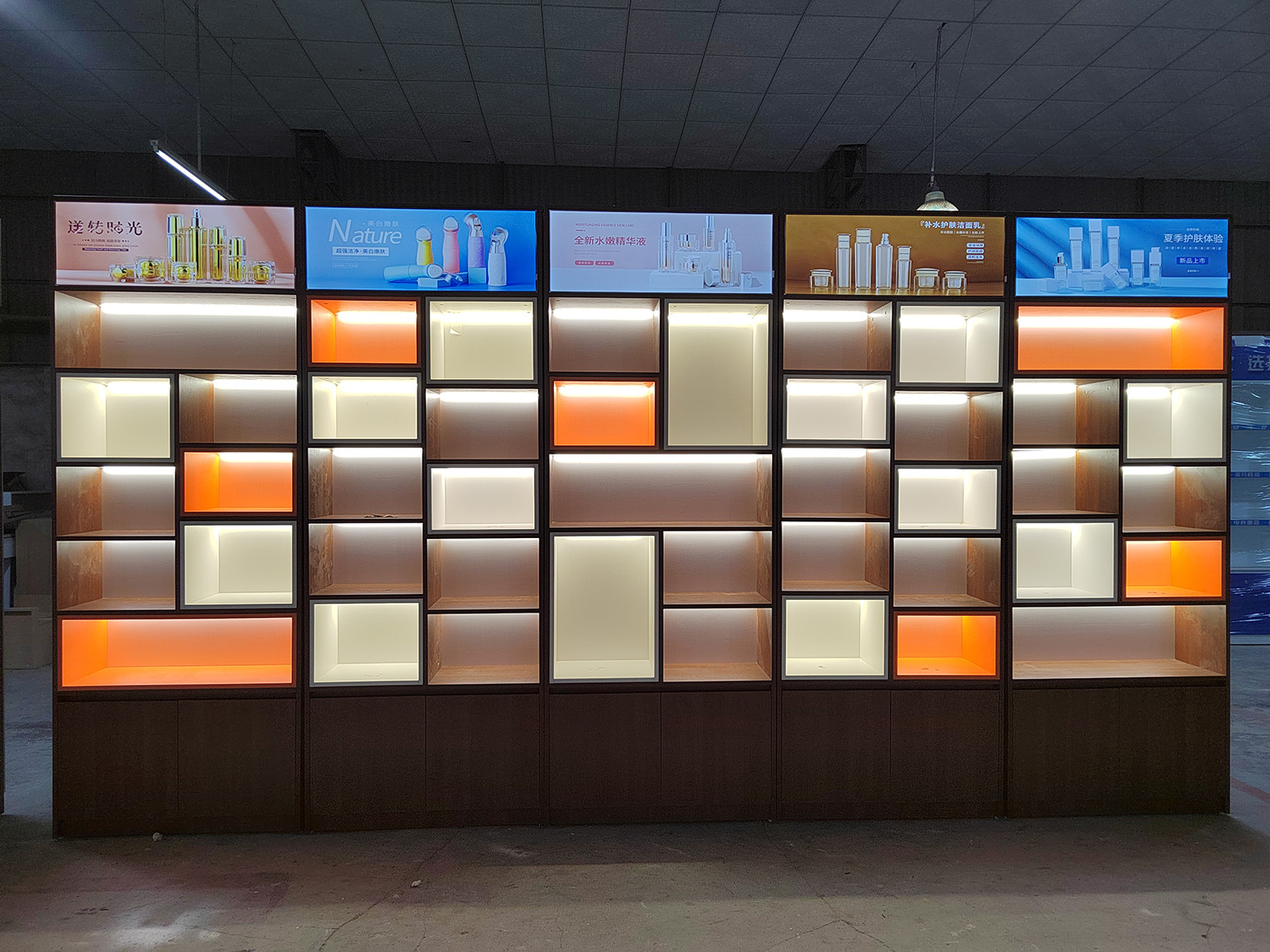 护肤品展示柜台精品柜台化妆品柜眼镜柜台精品柜靠墙展示柜高柜