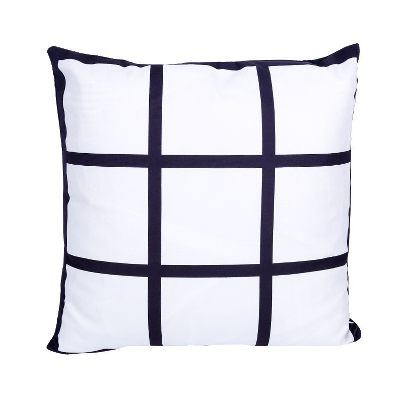 Cross-Border Heat Transfer Printing Jiugongge Series Blank Pillowcase Short Plush Pillow Cover Sublimation Sofa Cushion Cover