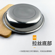 BX62不锈钢盘子家用菜碟水果餐盘加厚深浅平底圆形盘商用烧烤鱼铁