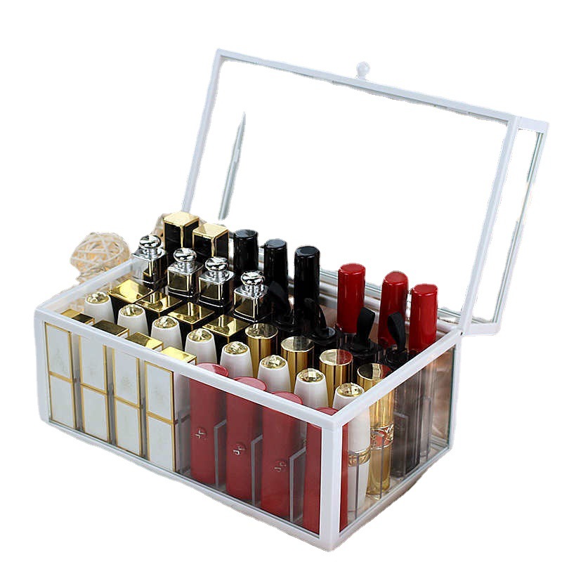 Lipstick Storage Grid Ins Internet Celebrity Lipstick Storage Box Multi Grid Dustproof Lip Lacquer Box Lipstick Shelf Large Capacity