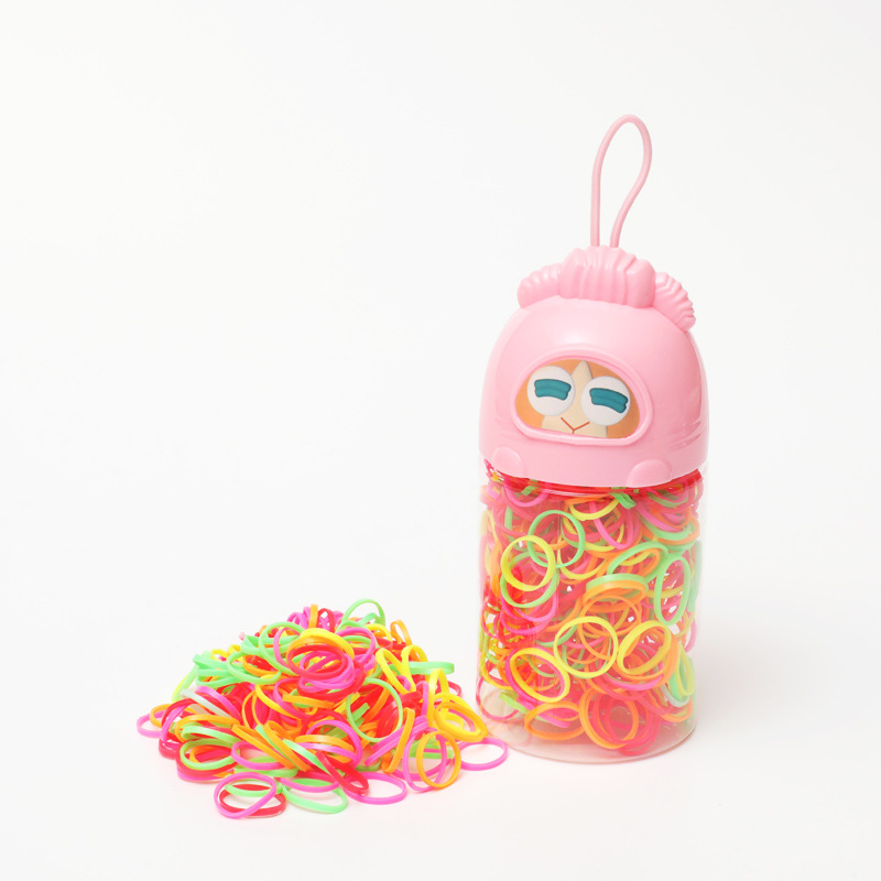 Children's Tied-up Hair Rubber Band Strong Pull Constantly Baby Does Not Hurt Hair Disposable Small Rubber Band Hair Band Bottle Hair Rope Hair Accessories