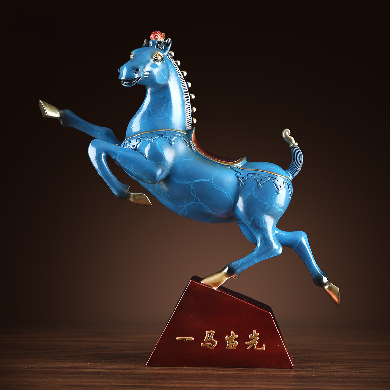 彩铜马摆件《一马当先》家居办公室装饰品摆设乔迁开业礼品