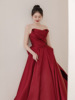 Foreign trade Cross border Source of goods 2022 new pattern Retro Dark red bride marry Toast clothing Wedding dress Evening dress supply