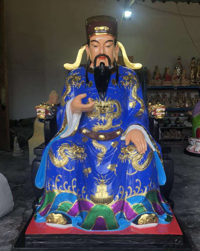 魁星爷介绍塑像图片文昌帝君介绍塑像图片彩绘贴金木雕树脂
