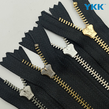 ykk5号金属拉链 批发青古铜白铜黄铜校服沙发套半自动头弹簧头拉