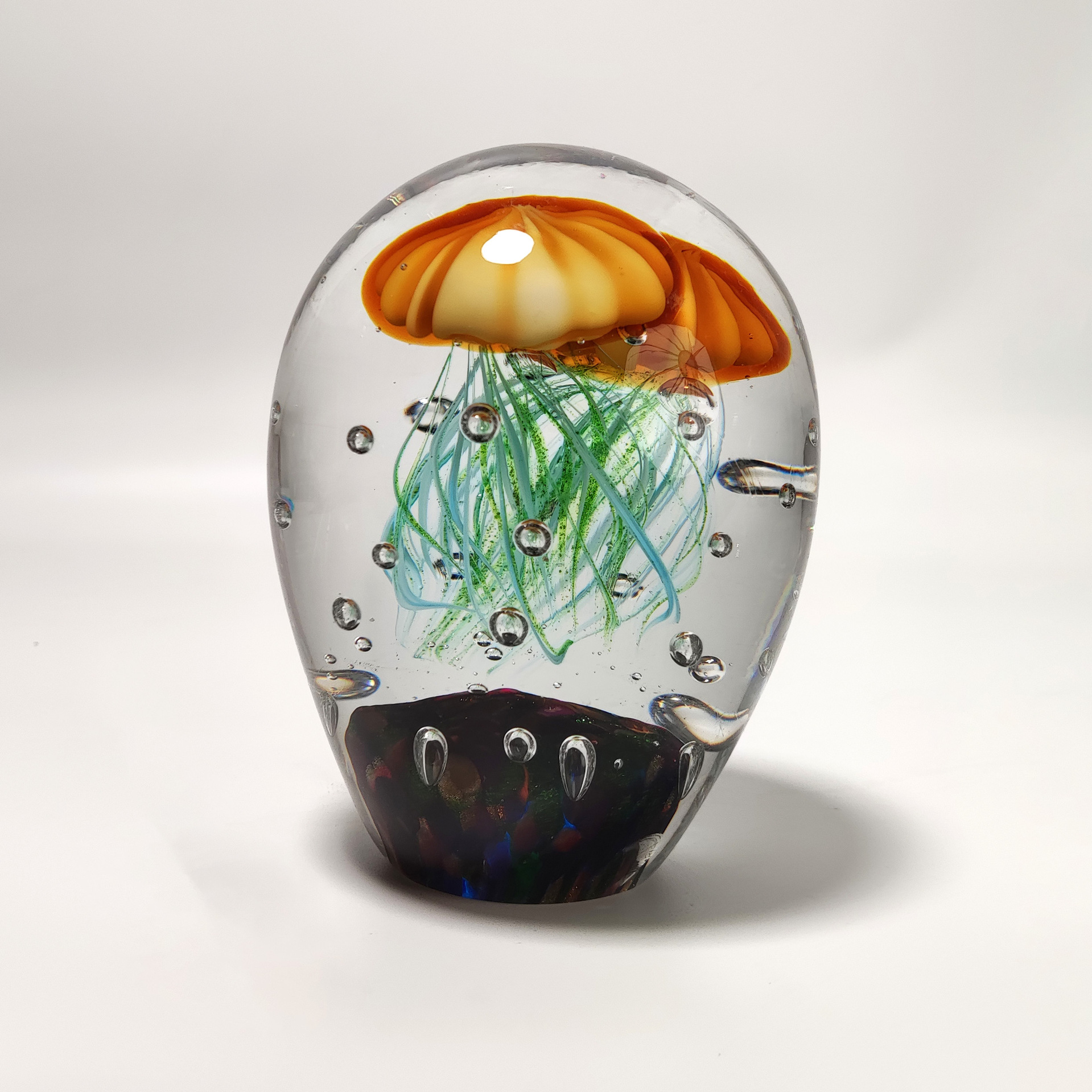 中式琉璃水母球摆件玄关电视柜摆件家居装饰品工艺品轻奢