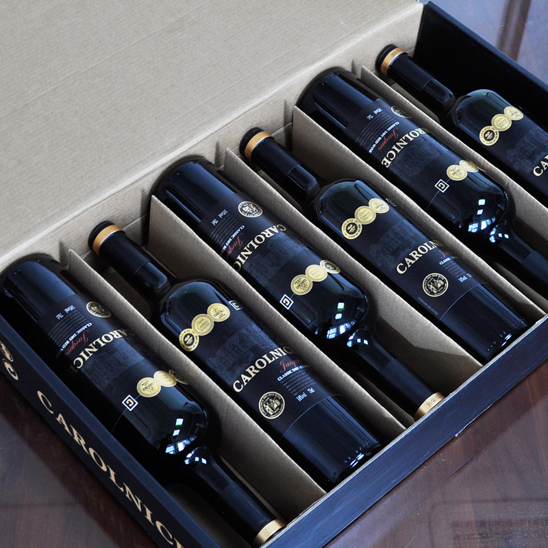 法国进口红酒carolnice卡罗奈斯干红葡萄酒礼盒装14度6瓶整箱批发