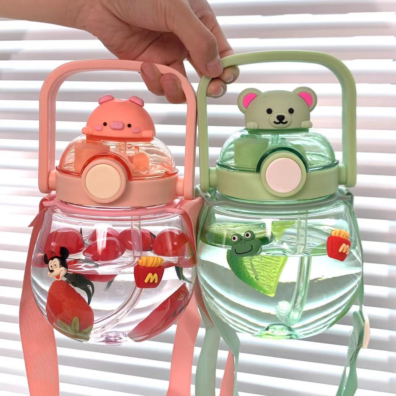 水杯大容量女生夏季杯子2021新款吨桶吨耐高温吸管儿童水壶大肚杯