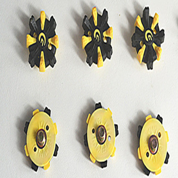 厂家直供 greenfoot高尔夫球鞋钉 锣丝头黑黄鞋钉 旋转八角锣丝钉