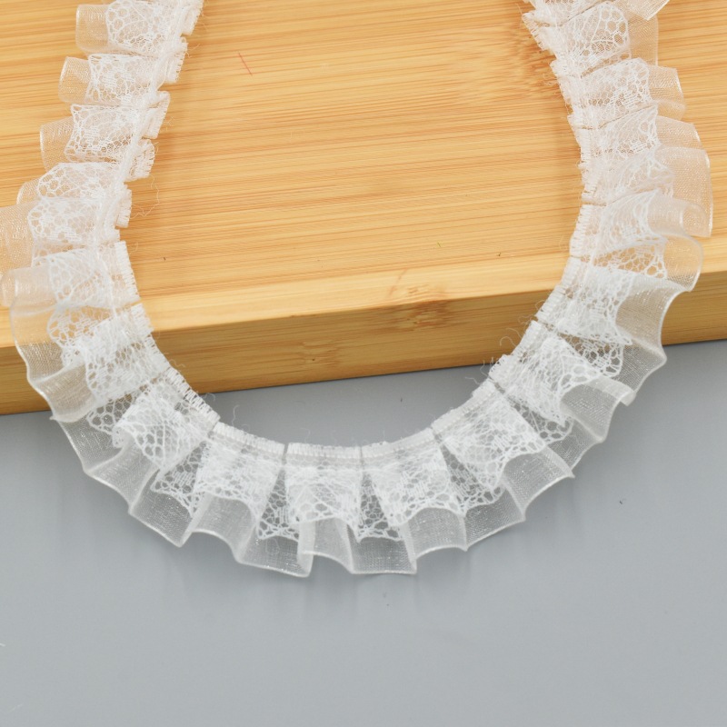 In Stock 2.5cm Lace Organza Tape Double Layer Lace DIY Handmade Clothing Accessories Decoration Accessories Discount Lace