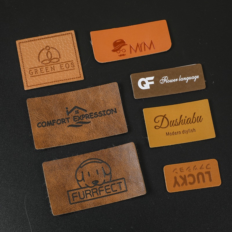 牛仔裤皮标压花商标可印logo皮标牛皮皮牌鞋帽pu皮商标