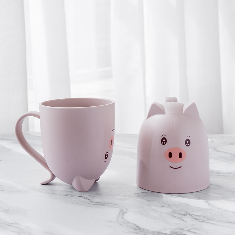 Children's Cute Tooth Cup Drop-Resistant Household Couple Cup Cute Cartoon Wash Cup Tooth Mug 0415