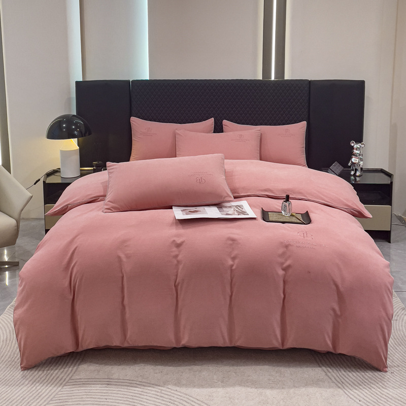 2024新款160g锦棉斜纹棉麻绳工艺款刺绣款四件套-经典世家 1.