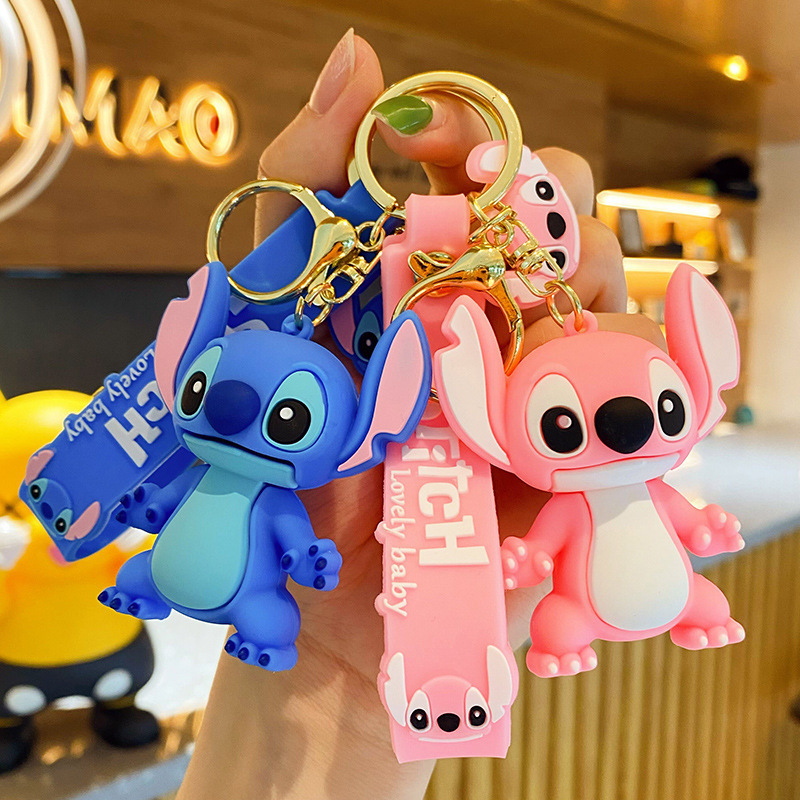 Creative Cartoon Stitch Keychain Cute Cars and Bags Couple Key Chain Pendant Accessories Stall Gift