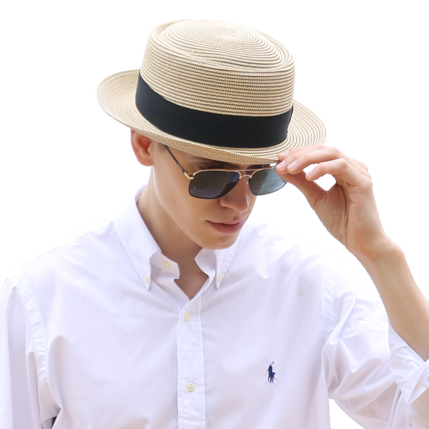 灵珑服饰外贸亚马逊专供春夏防晒男士草编小礼帽 出游遮阳沙滩帽