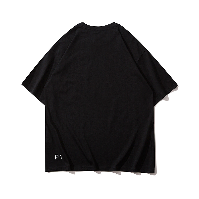 外贸潮牌高街大码短袖速卖通印花男休闲oversized半袖t恤运动上衣