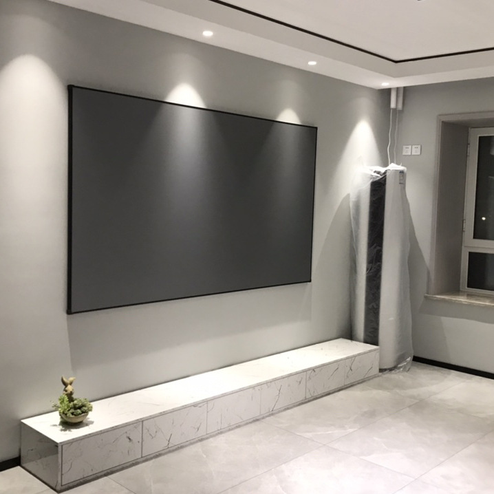 寸 超窄幕100投影仪灰耀高清150幕布边金属家用硬屏 120抗光画框