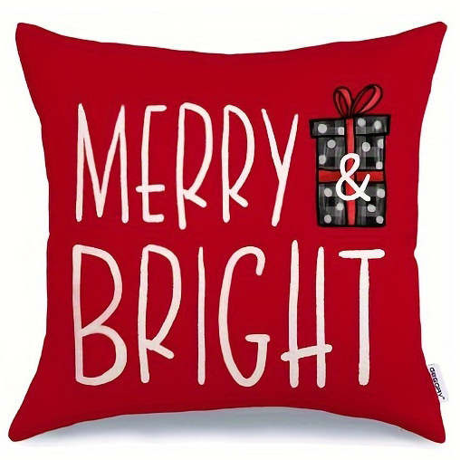 [Clothes] Cross-Border Christmas Christmas Tree Gift Letter Linen Pillow Cover Pillow Home Sofa Cushion
