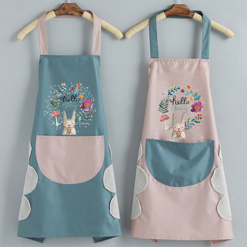 New Waterproof Apron Thickened PVC Household Kitchen Women's Fashion Simple Korean Style Cooking Work Clothes Men's and Women's Apron