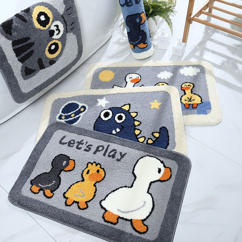 Cartoon Bathroom Bathroom Absorbent Non-Slip Floor Mat Bedroom Children's Room Carpet Cute Little Duck Entrance Mat