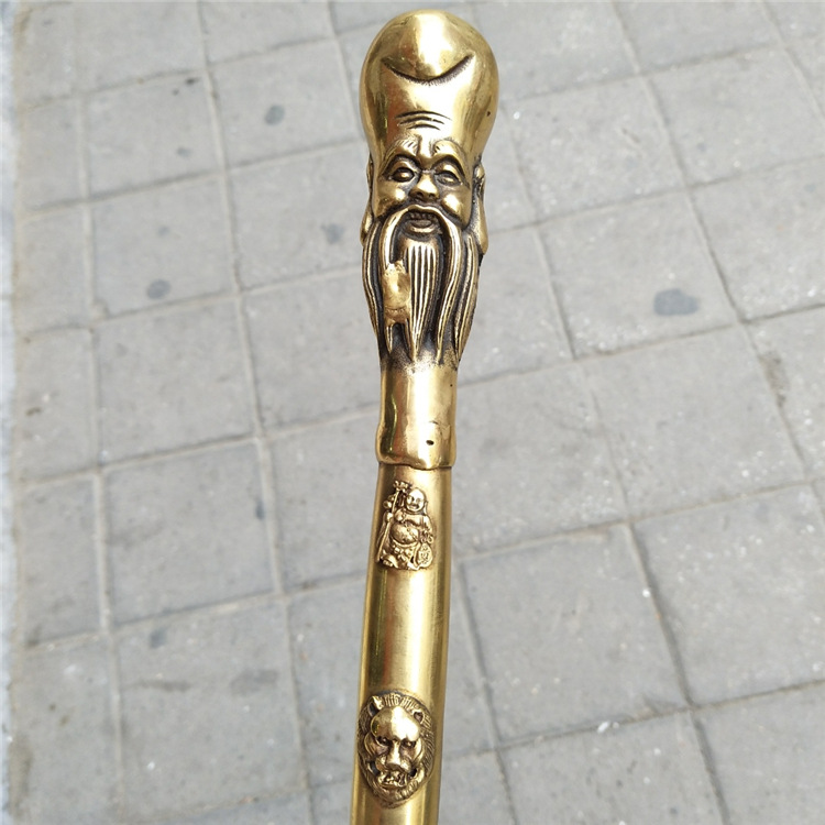 纯铜拐杖拐棍龙头拐杖寿星拐棍手杖老人助行器 送长辈尽孝心礼品