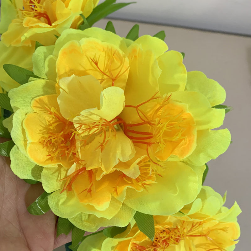 5盆塑料盆景盆花烧纸祭祀上坟五七花清明扫墓墓碑摆放花手拿假花