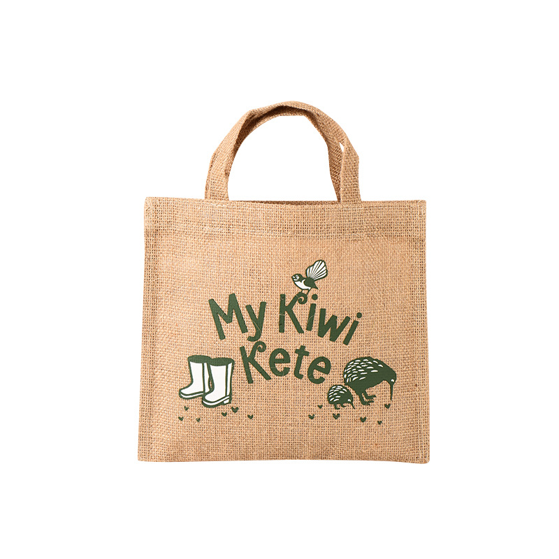 Internet Celebrity Sack Linen Handbag Sack Green Shopping Bag Logo Blank Jute Canvas Customization