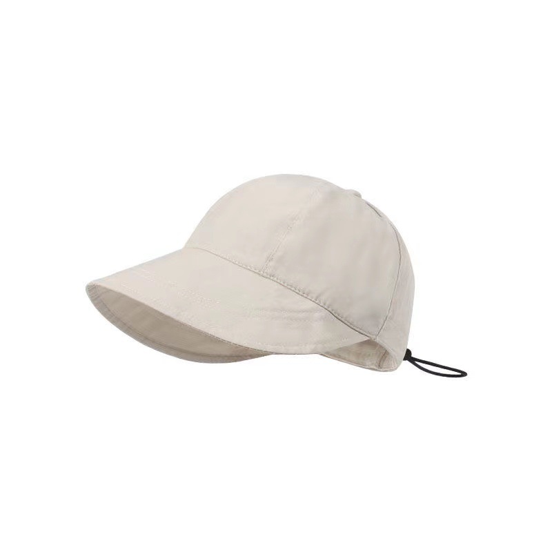 Zhao Lusi Same Style Sun Hat with Wide Brim Spring/Summer South Korea Curling Lightweight Breathable Drawstring Fisherman Duck Tongue Sun Protection Hat